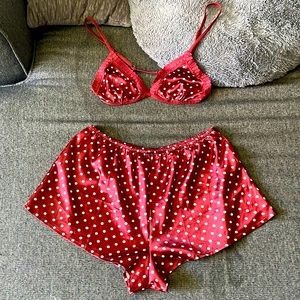 red polkda dot night wear